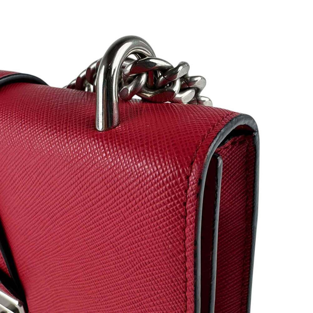 PRADA Red Leather Shoulder Bag - Picture 7 of 13